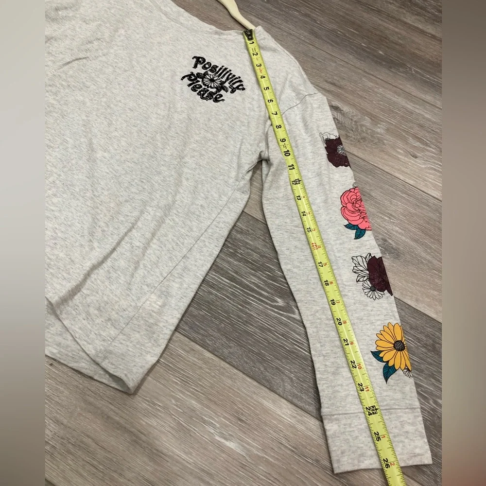 Justice Positivity Please Floral Cropped Long Sleeve Top XXL 16P/18P